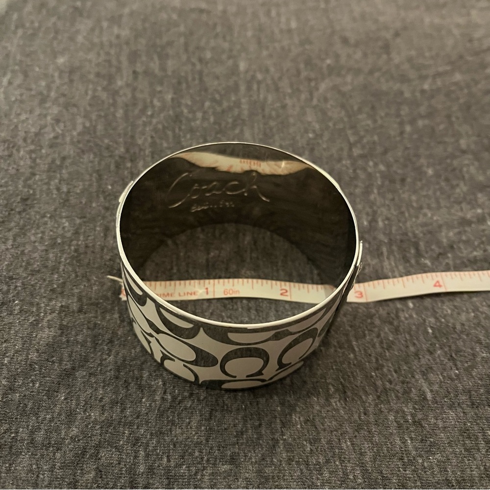 Coach Metallic Silver Bangle Bracelet - Picture 7 of 7